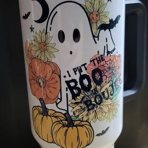 Handmade 40 oz tumbler stainless steel double walled with straw.